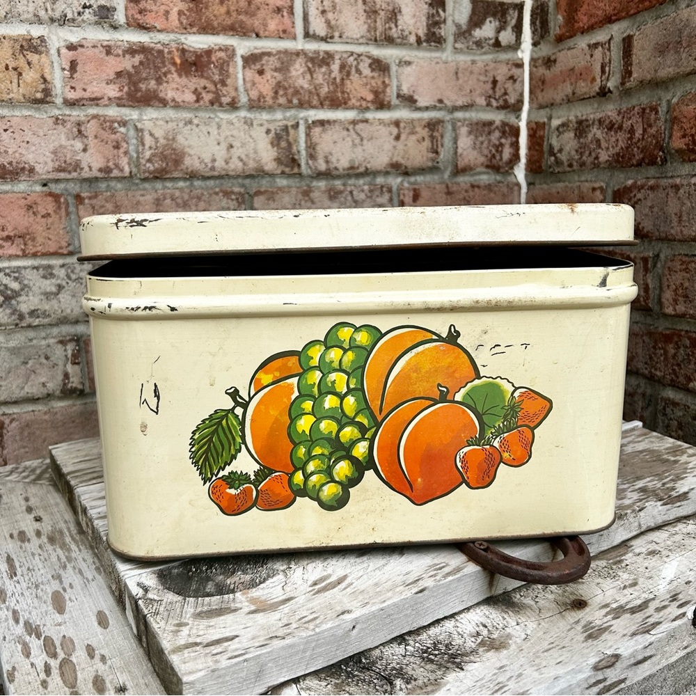 Vintage Bread Box Decoware with Fruits